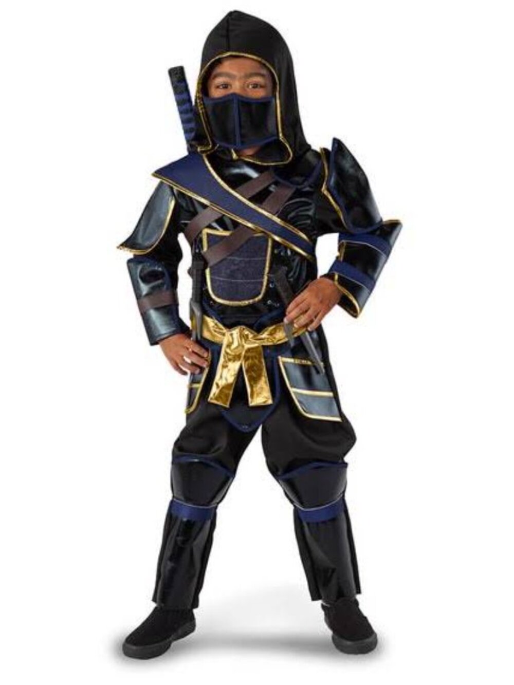 LIKE NEW Teetot & Co., Inc. Gold Ninja Kids Costume SIZE 3-4T